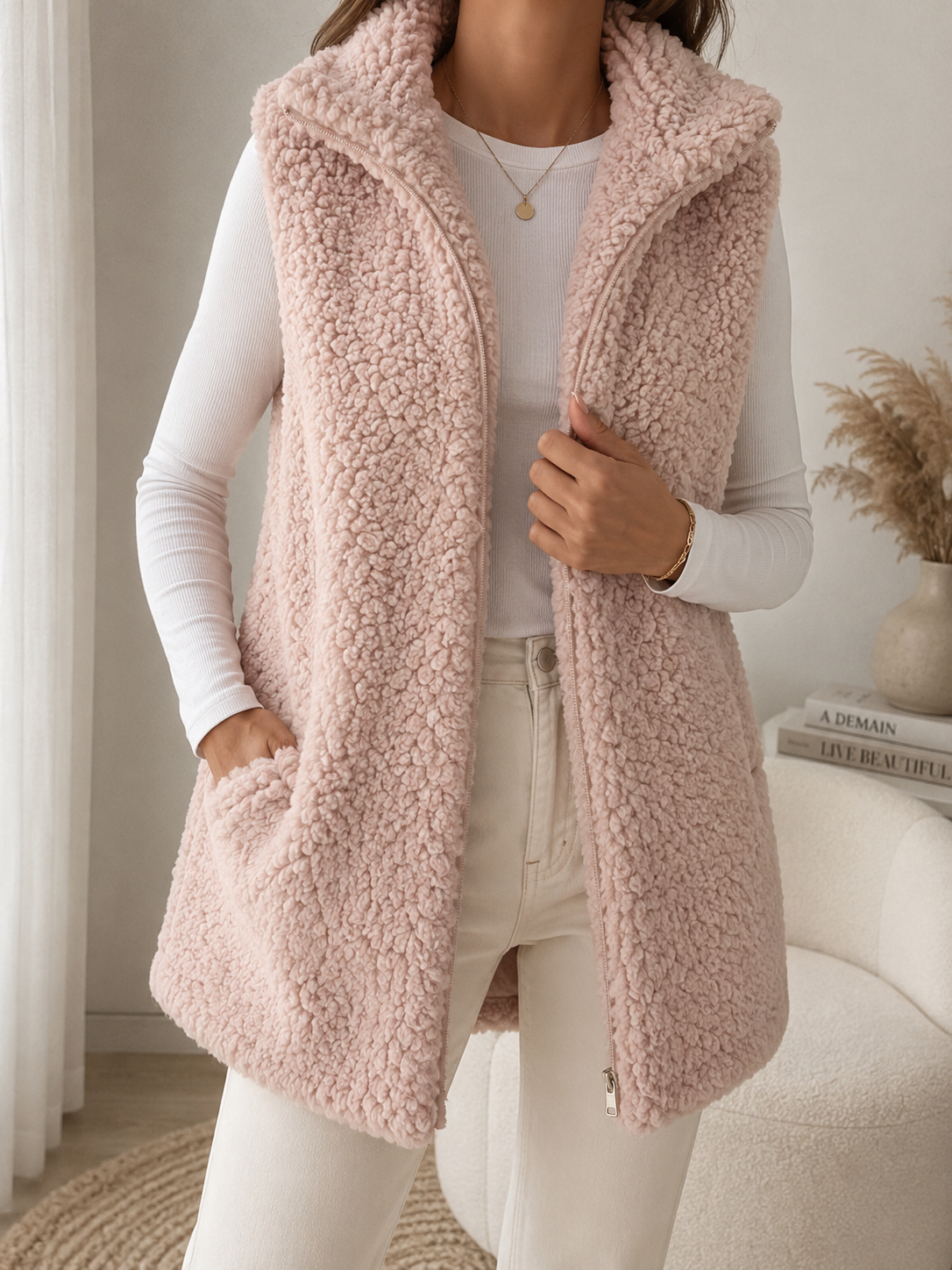 SHERPA BARANČEK POLAR FLEECE STARORUŽOVÝ- OBOJSTRANNÝ