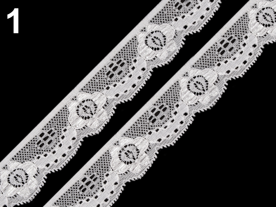 Elastická čipka, šírka 2,8 cm - 1m