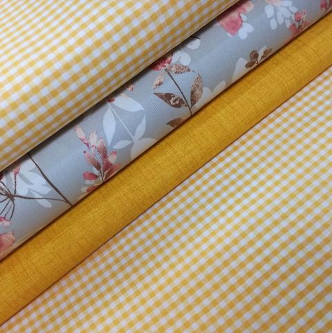 ŽLTO- BIELE MINI KÁRO RUBI AMARILLO- OBOJSTRANNÉ