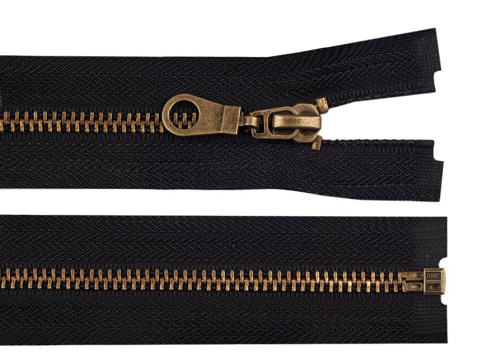 Staromosadzný zips šírka 6 mm dĺžka 50 cm bundový - 1 ks