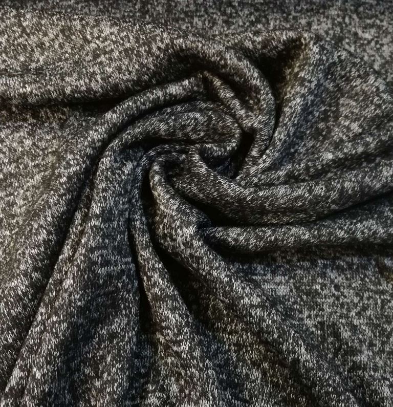 VISKÓZOVÝ POLY/ JERSEY ČIERNO- ŠEDÝ MELÍR