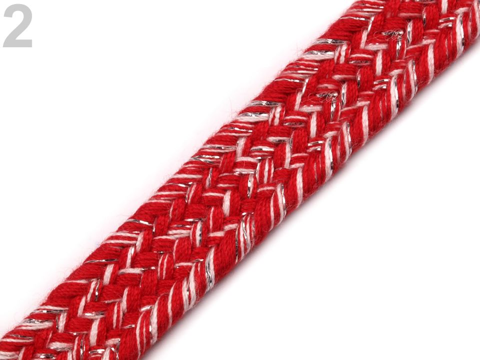 Splietaný popruh šírka 14 mm s lurexom - 4 m