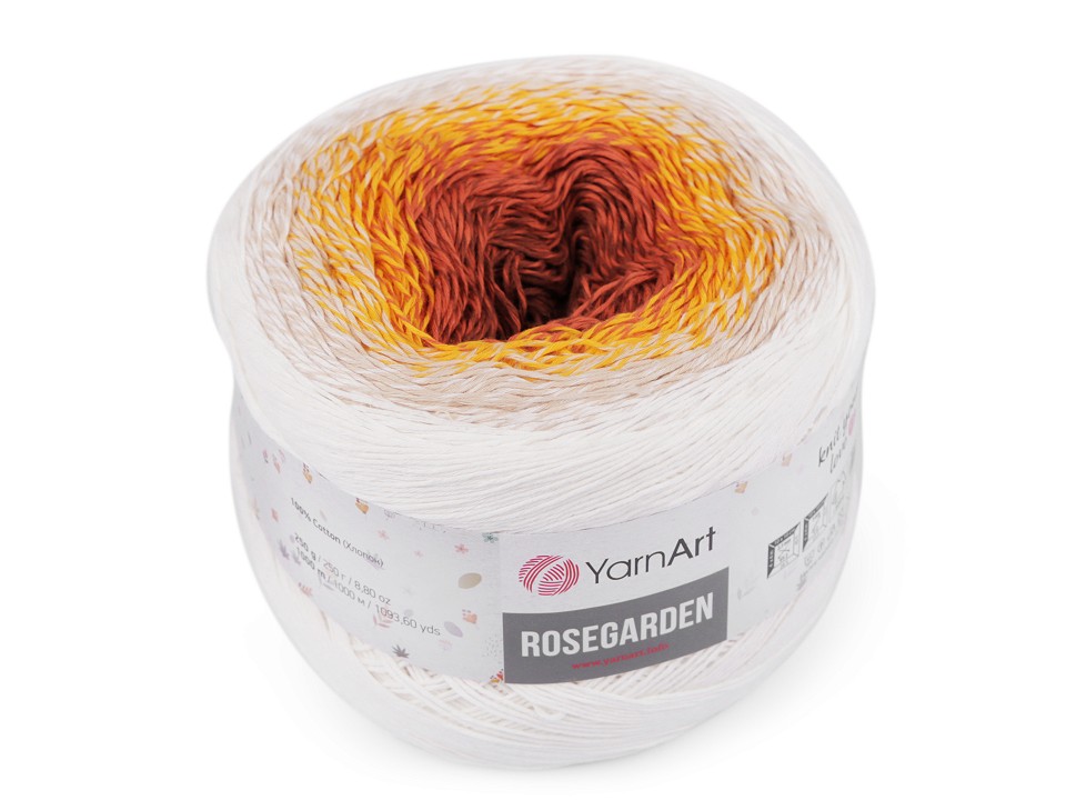 Bavlnená pletacia priadza YarnArt Rosegarden 250g