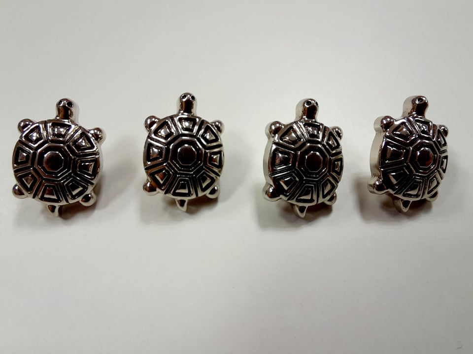Strieborný gombík "korytnačka"  Ø 15mm - 1 ks