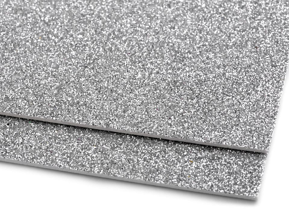 Penová guma Moosgummi s glitrami 20x30 cm - 2ks