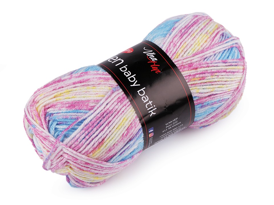 Pletacia priadza Vlna-Hep Elen baby batik 100g