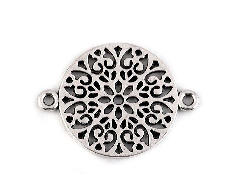 Našívací diel mandala 18x24 mm - 4 ks