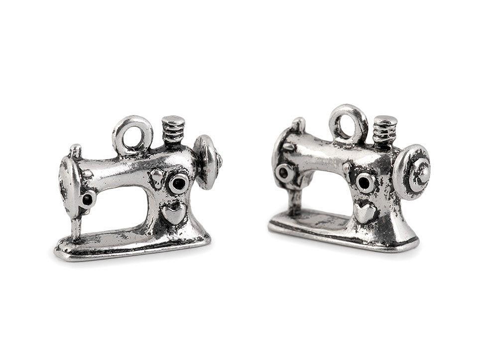 Prívesok šijací stroj 13x16 mm - 4 ks