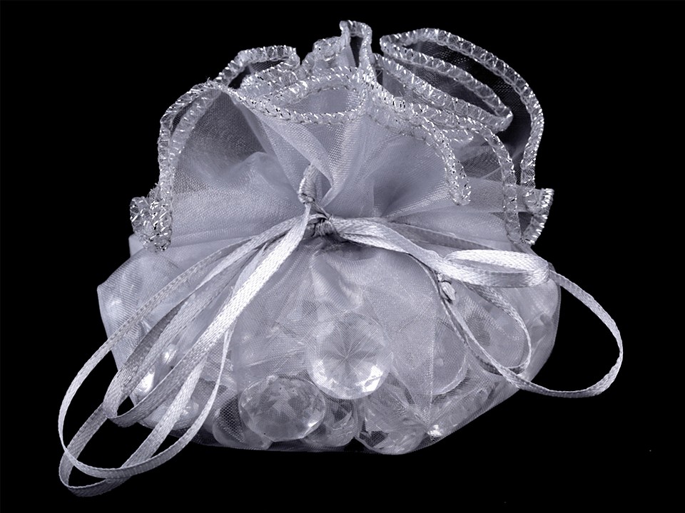 Darčekové vrecúško Ø32 cm organza s lurexom -1 ks