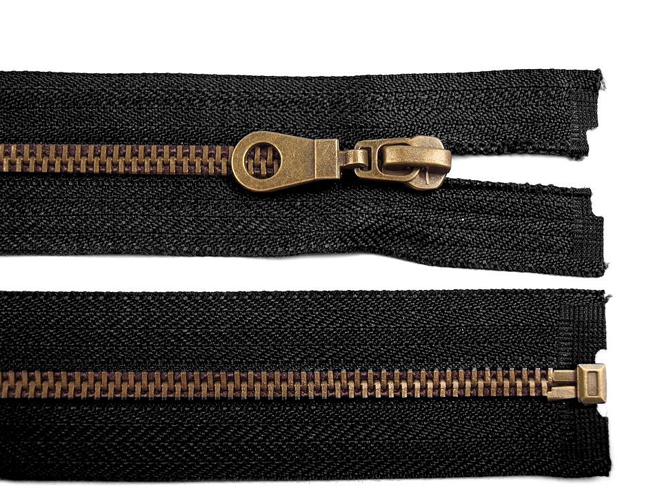 Staromosadzný zips šírka 6 mm dĺžka 60 cm bundový - 1 ks