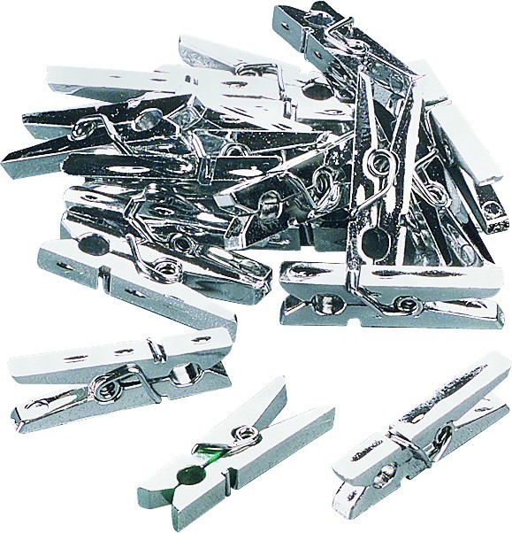 KNORR Mini štipce 20ks - strieborné (2,5cm)
