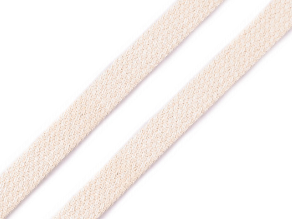 Bavlnená šnúra plochá / dutinka šírka 12 mm - 5m