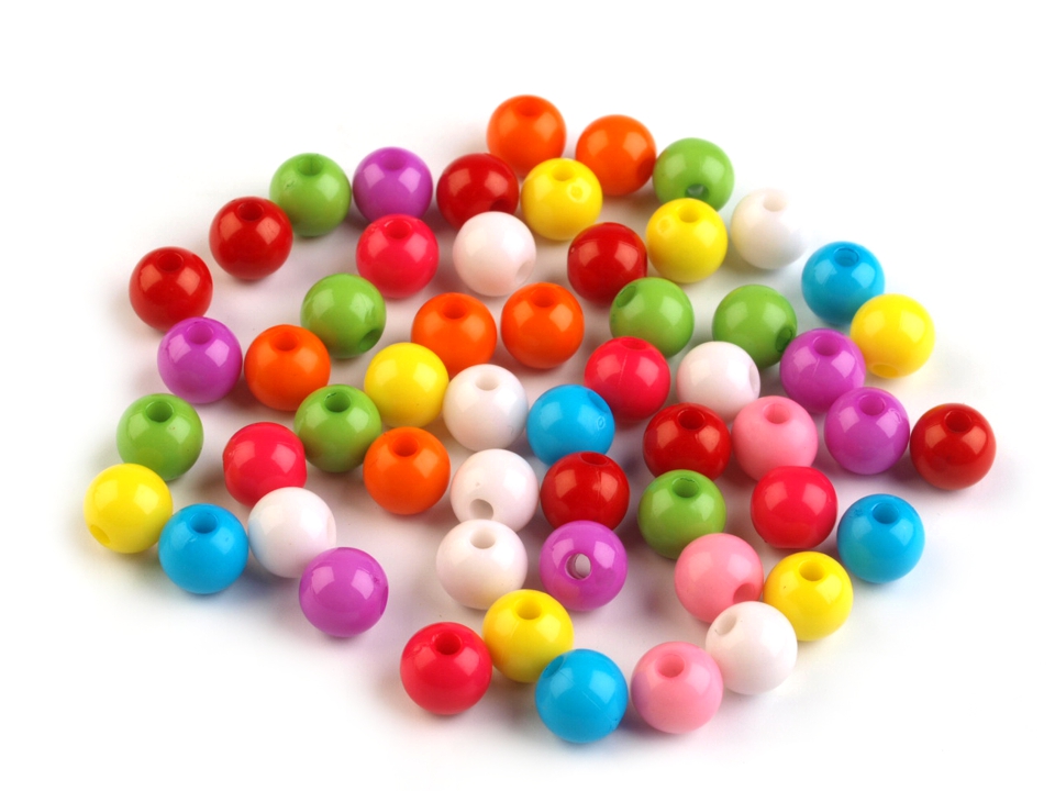 Plastové koráliky Color mix Ø7 mm - 20g