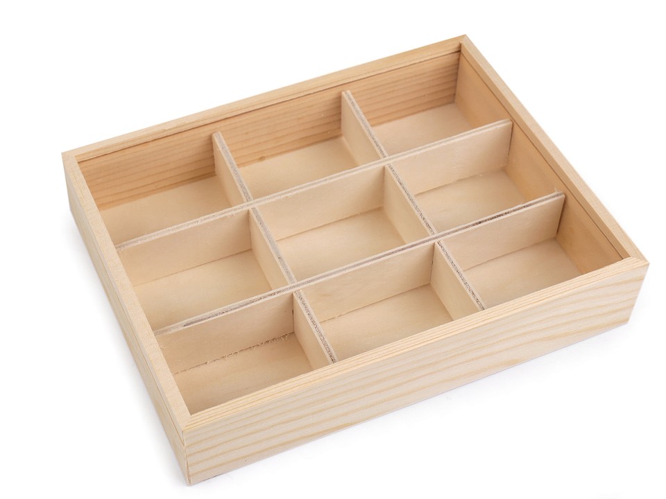 Drevený box / organizér s posuvným vekom - 1 ks