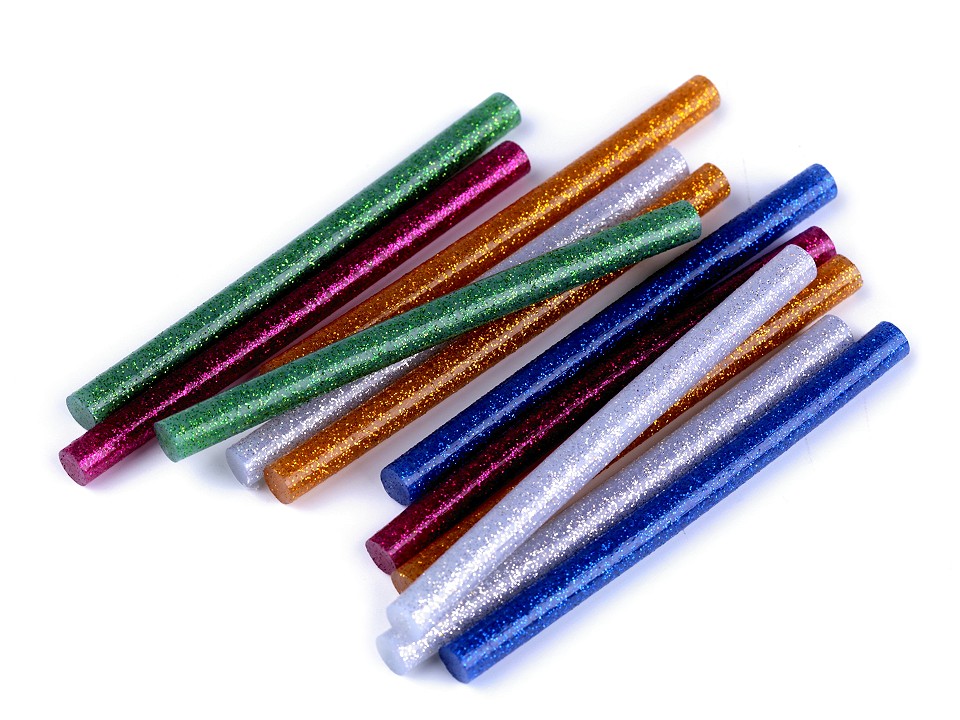 Tavné lepidlo Ø7 mm s glitrami - 1 karta