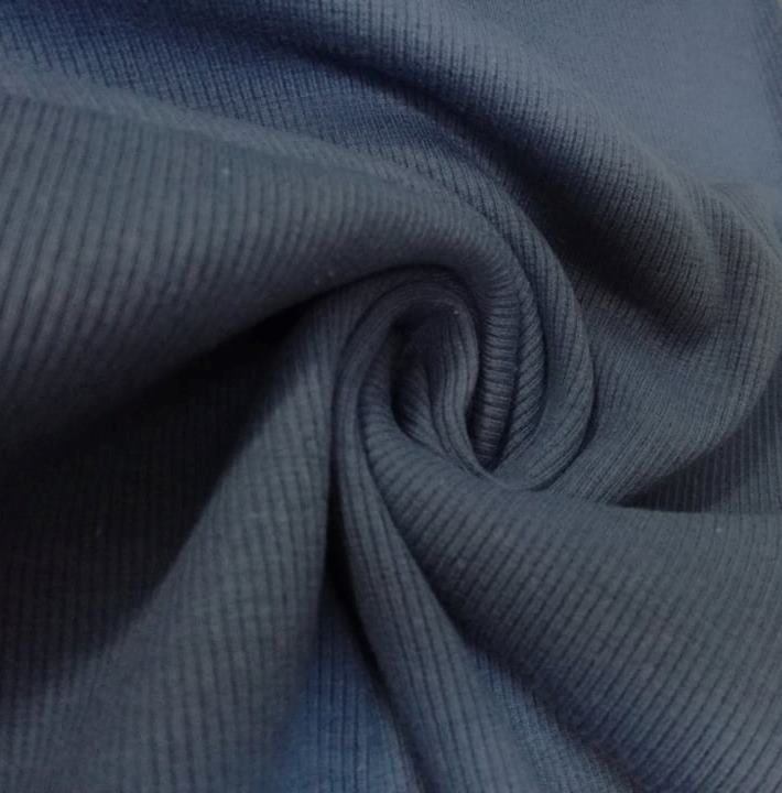 Úplet elastický rebrovaný - tunel- MODRÝ JEANS
