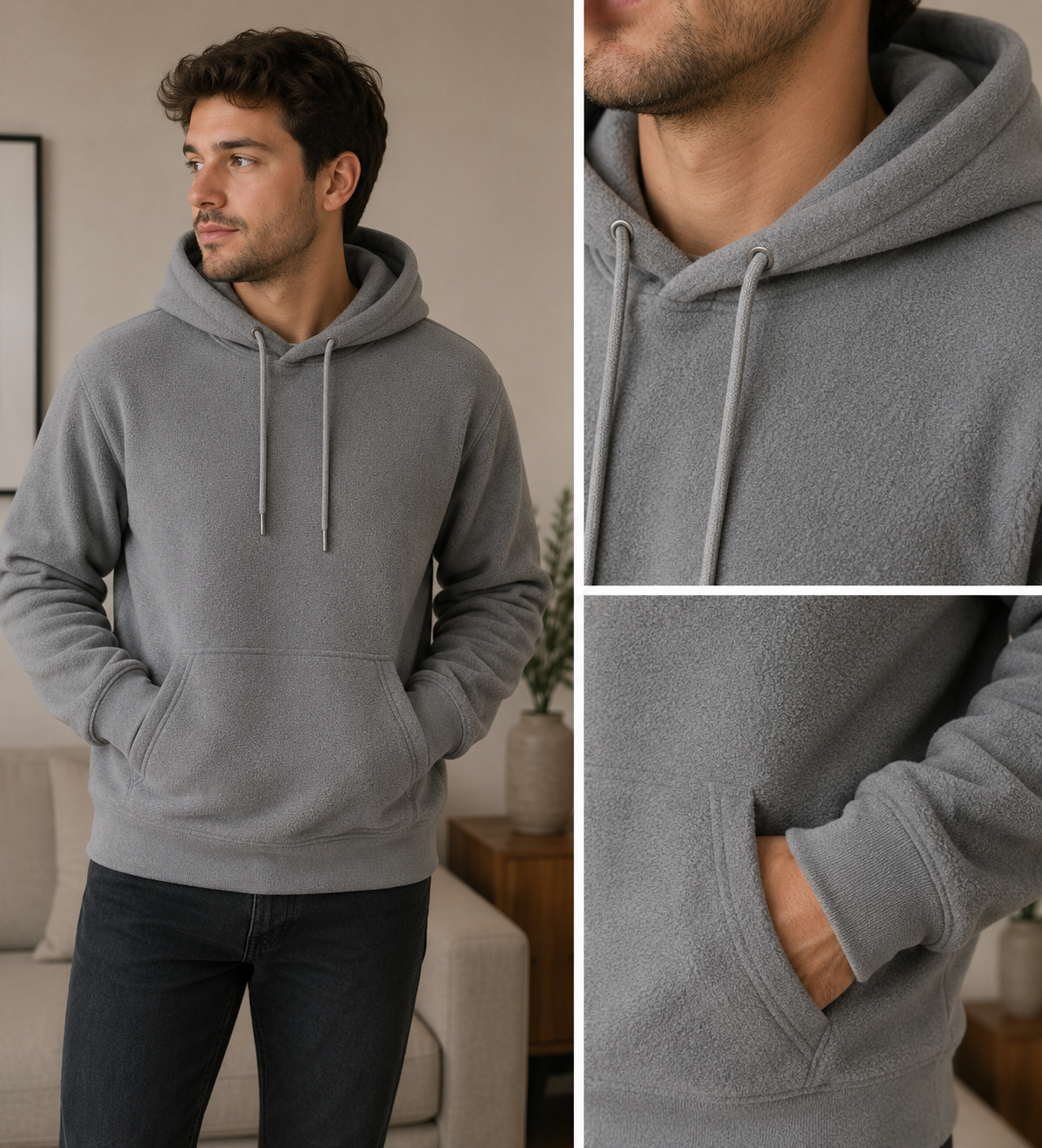 FLEECE, MICROPOLAR- ŠEDÝ