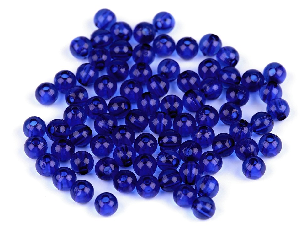 Plastové koráliky Transparent Ø6 mm - 20 g