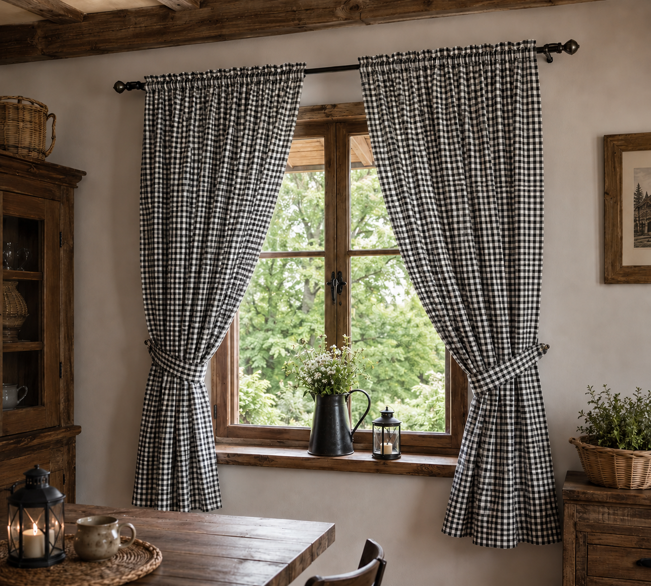 ŠEDO- BIELE MINI KÁRO RUBI GRIS- OBOJSTRANNÝ KANAFAS