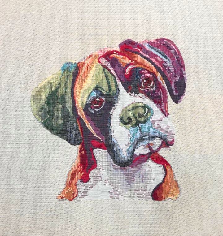 GOBELÍNOVÝ PANEL NA VANKÚŠE- BOXER