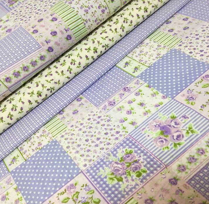 ROMANTICKÝ PATCHWORK LILA NA BAVLNE