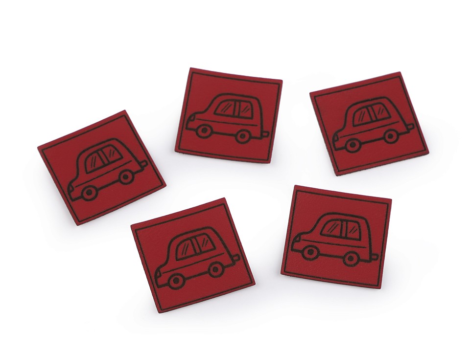 Nášivka / štítok z eko kože - auto - 5 ks