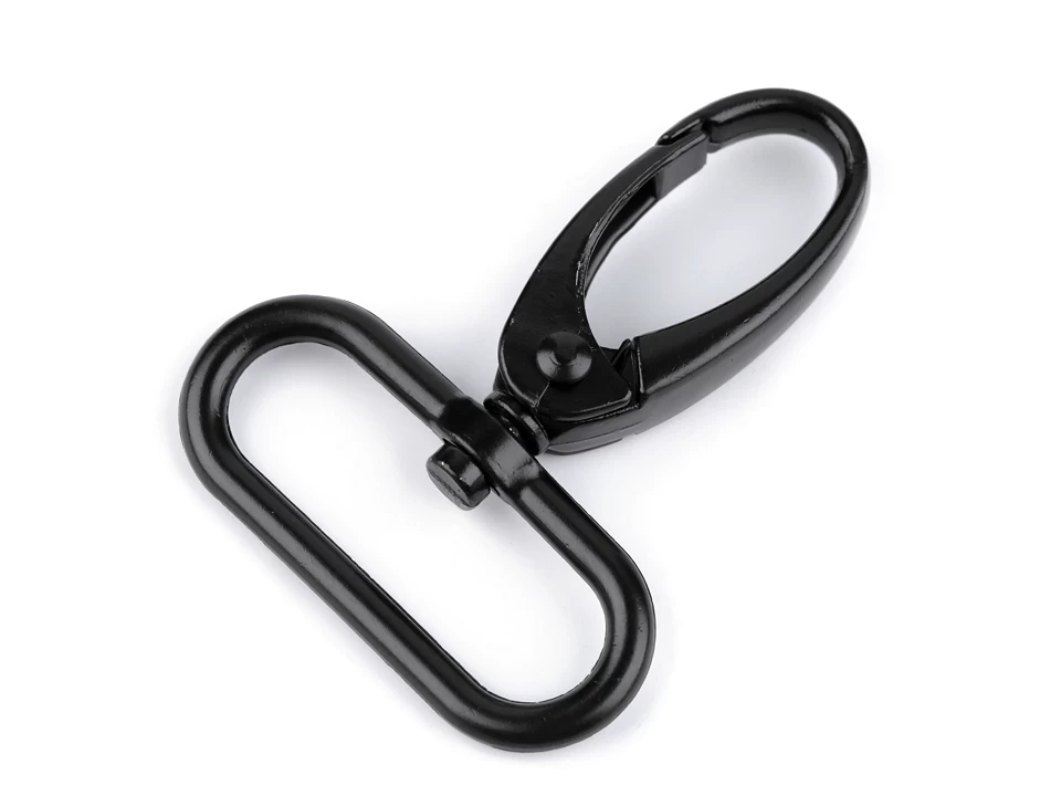 Kovová karabína čierna prievlak 32 mm- 1 ks