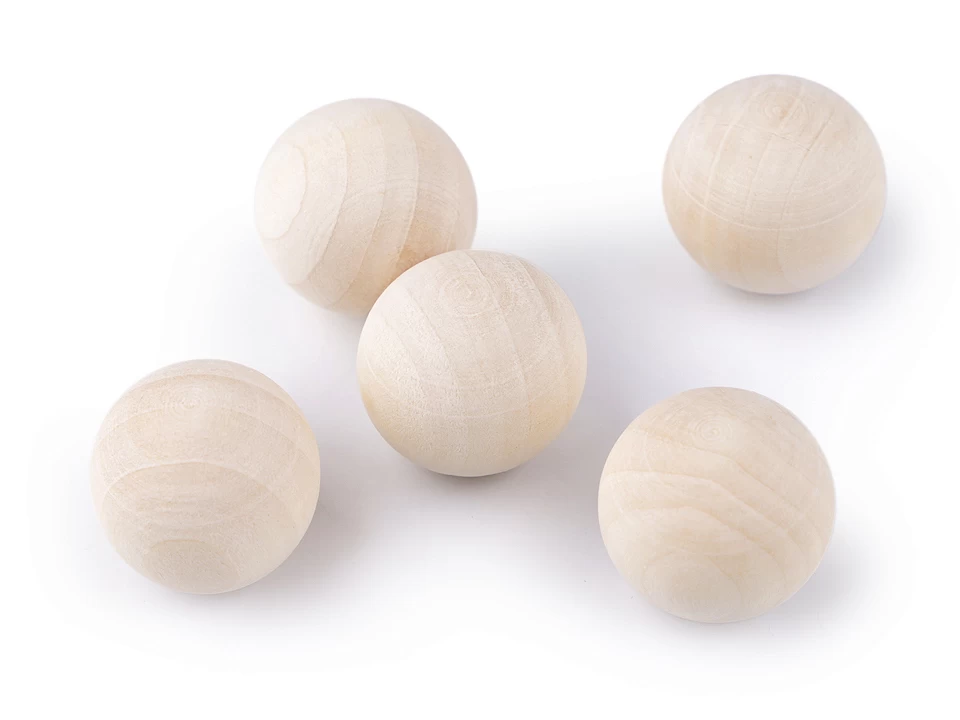 Drevené guličky bez dierok Ø25 mm - 25ks