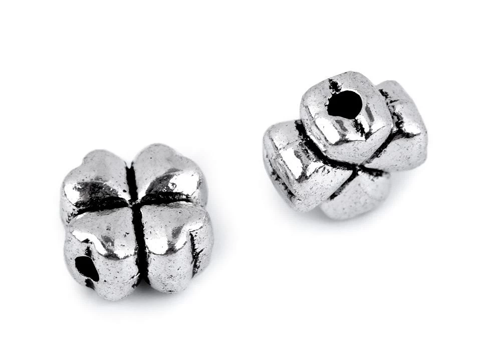 Kovová ozdoba štvorlístok 8x8 mm - 10ks