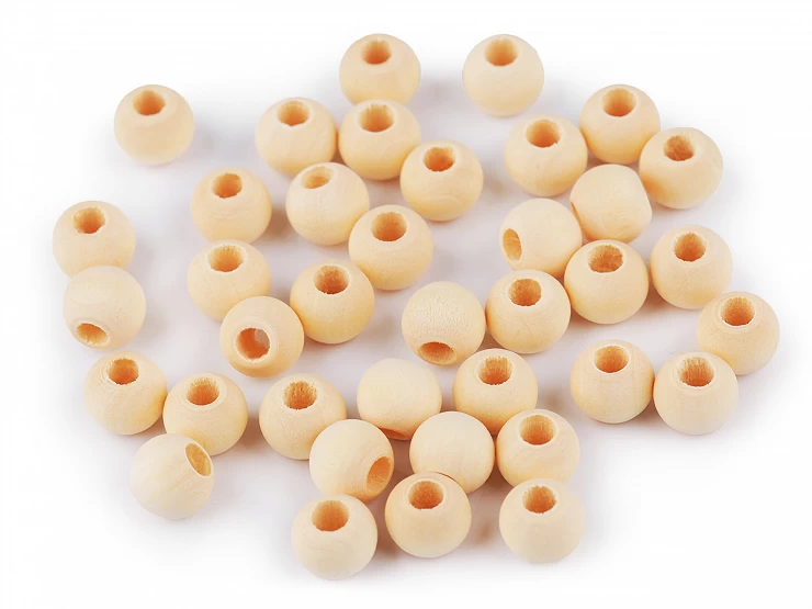 Drevené korálky nelakované Ø10 mm - 30g