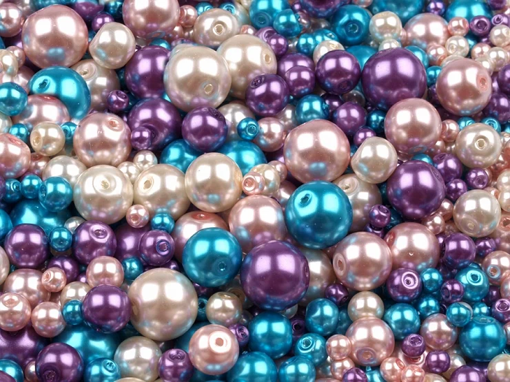 Sklenené voskové perly mix veĺkostí a farieb Ø4-12 mm - 50g