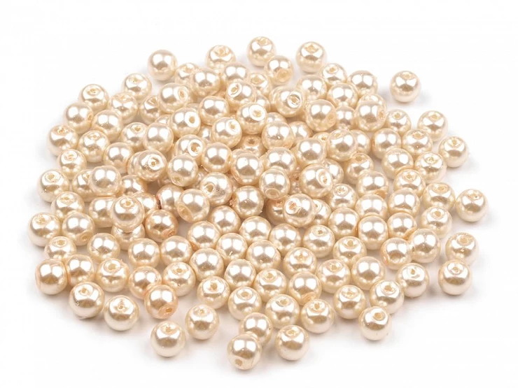 Sklenené voskové perly Ø6 mm - 50g