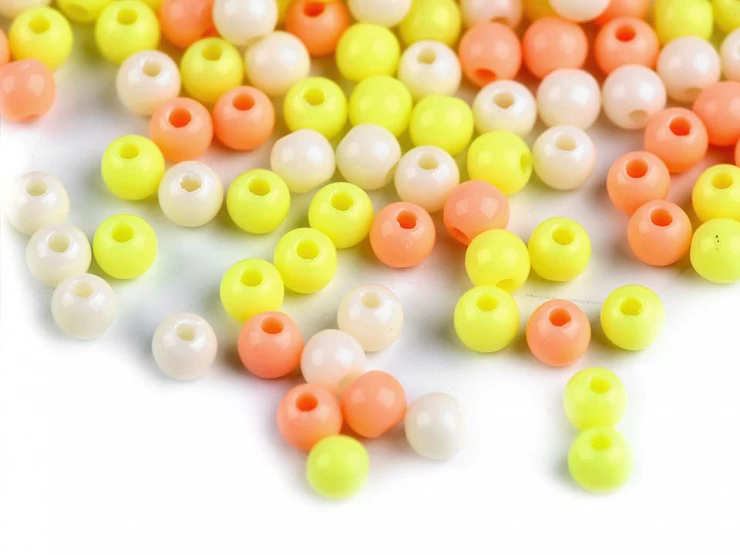 Plastové koráliky Color Ø4 mm farebný mix - 20g