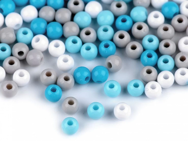 Plastové koráliky Color Ø4 mm farebný mix - 20g