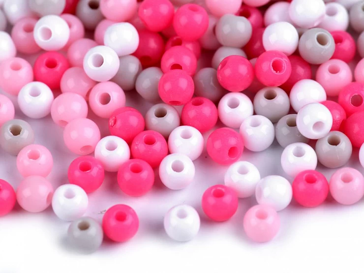 Plastové koráliky Color Ø4 mm farebný mix - 20g