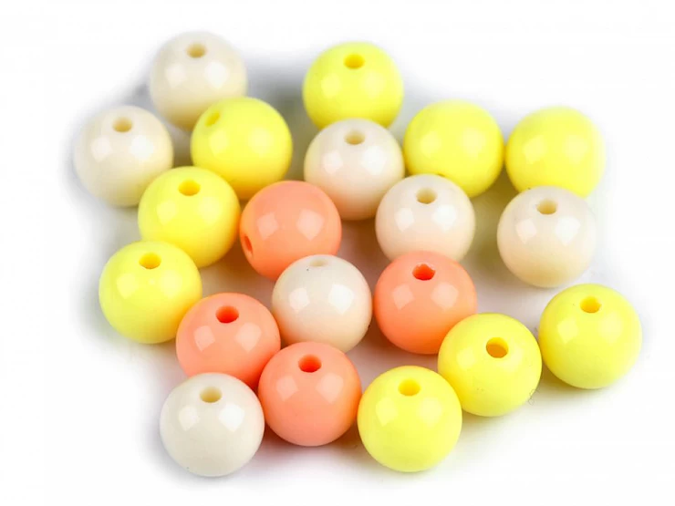 Plastové korálky Color Ø10 mm farebný mix - 25ks