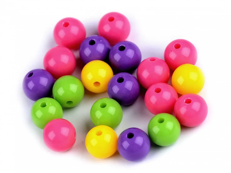 Plastové korálky Color Ø10 mm farebný mix - 25ks