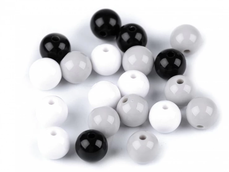 Plastové korálky Color Ø10 mm farebný mix - 25ks