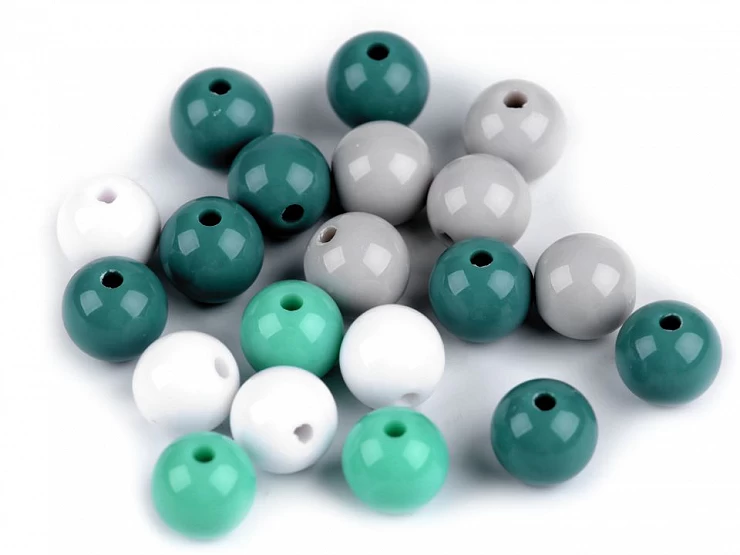 Plastové korálky Color Ø10 mm farebný mix - 25ks