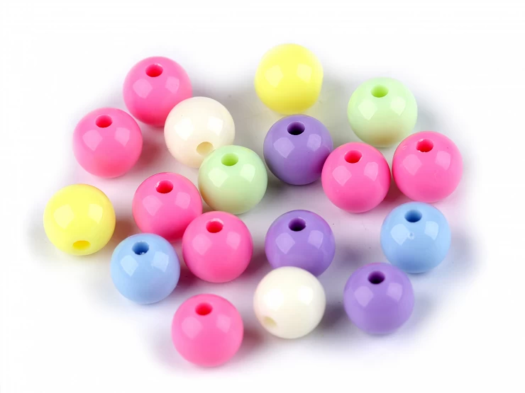 Plastové korálky Color Ø10 mm farebný mix - 25ks