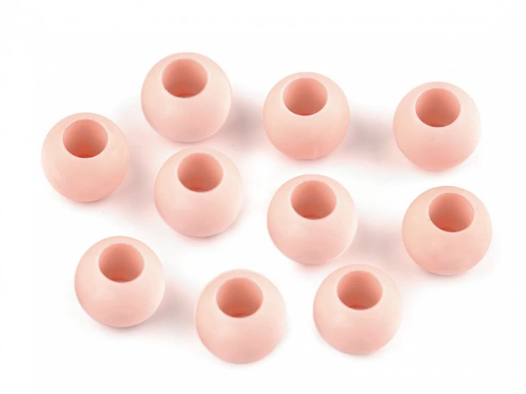 Plastové korálky matné s veľkým prievlakom / plavkové 10x12 mm - 20ks