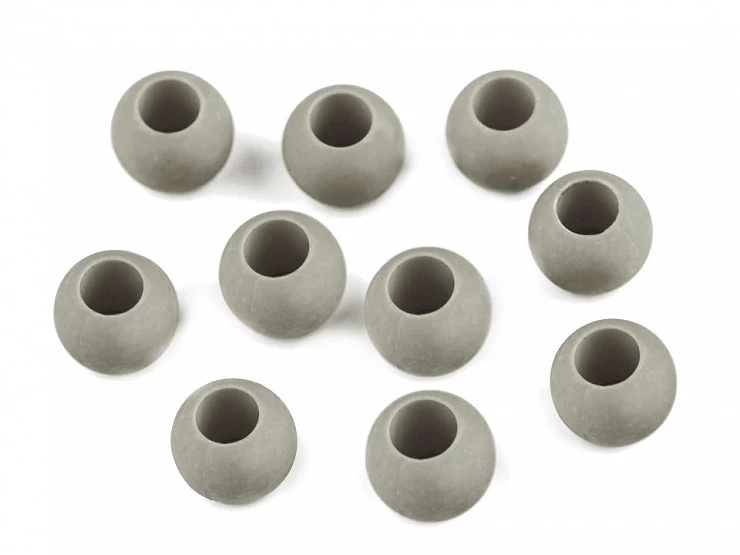Plastové korálky matné s veľkým prievlakom / plavkové 10x12 mm - 20ks
