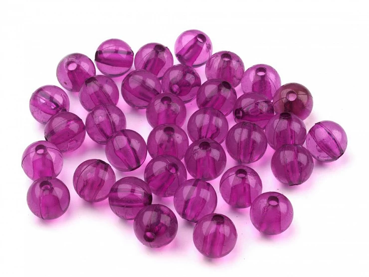 Plastové koráliky Transparent Ø8 mm - 20g