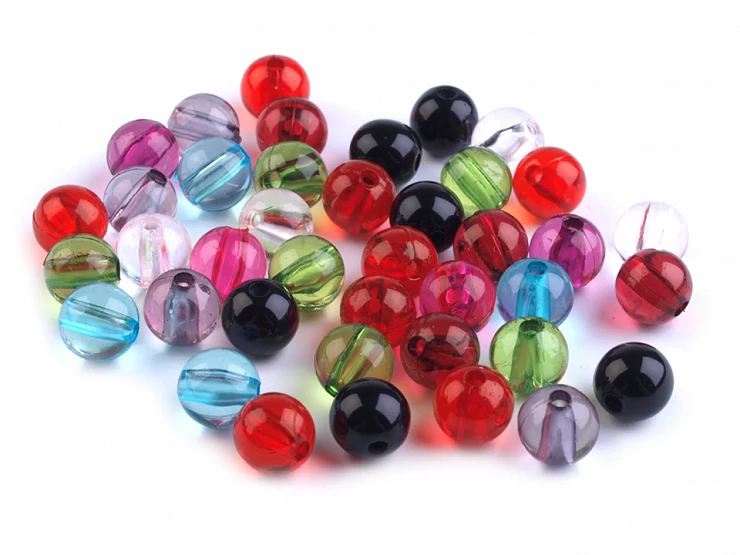 Plastové koráliky Transparent Ø8 mm - 20g