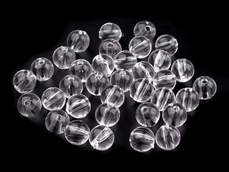 Plastové koráliky Transparent Ø8 mm - 20g