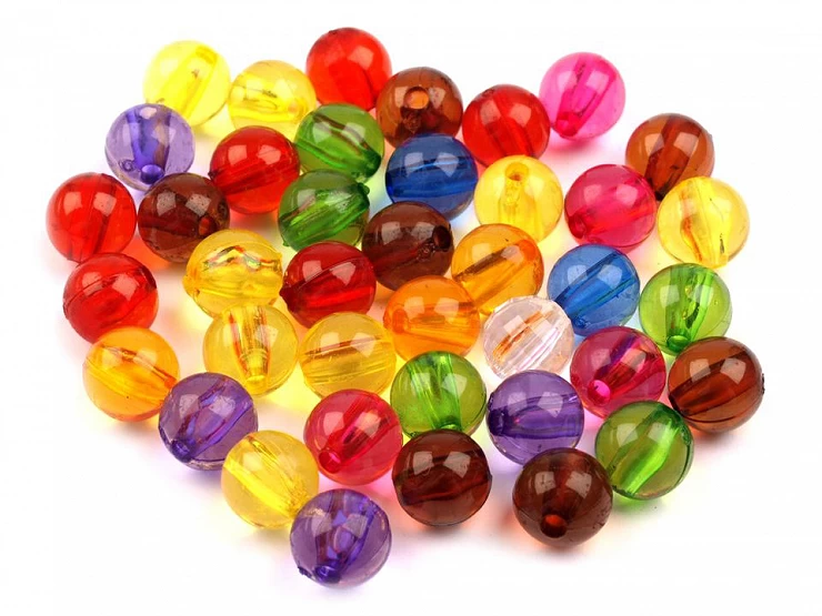 Plastové koráliky Transparent Ø8 mm - 20g