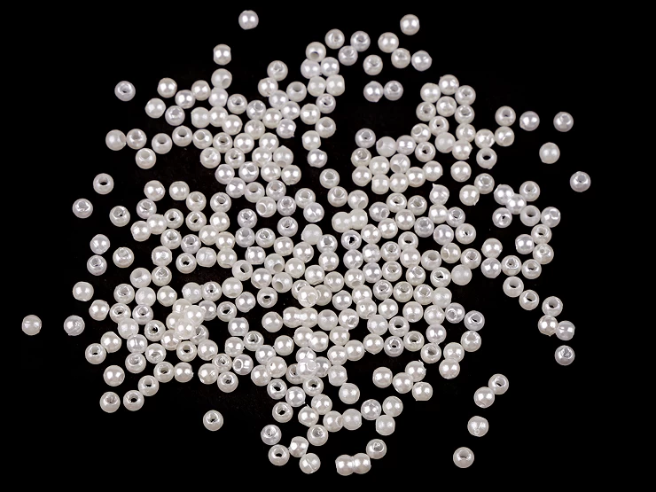 Plastové voskové koráliky / perly Glance Ø3 mm - 10g