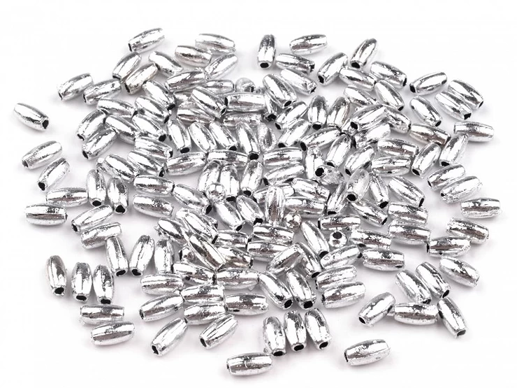 Plastové voskové koráliky / perly Glance ryža 3x6 mm - 10g