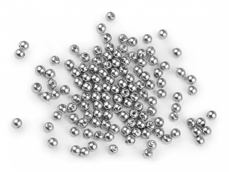 Plastové voskové koráliky / perly Glance Ø4 mm - 10g