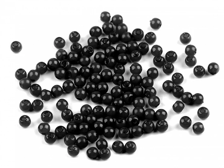 Plastové voskové koráliky / perly Glance Ø4 mm - 10g